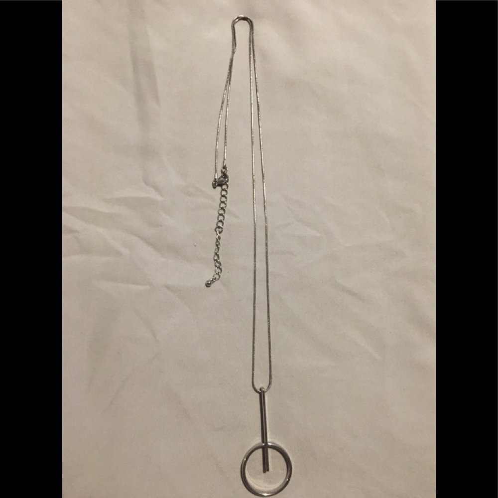 Long silver necklace
